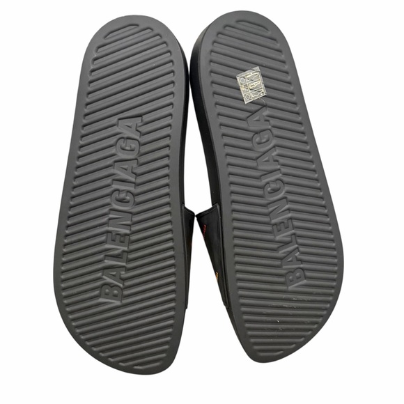 Balenciaga Multicolor Logo Black Slides Men’s size 10